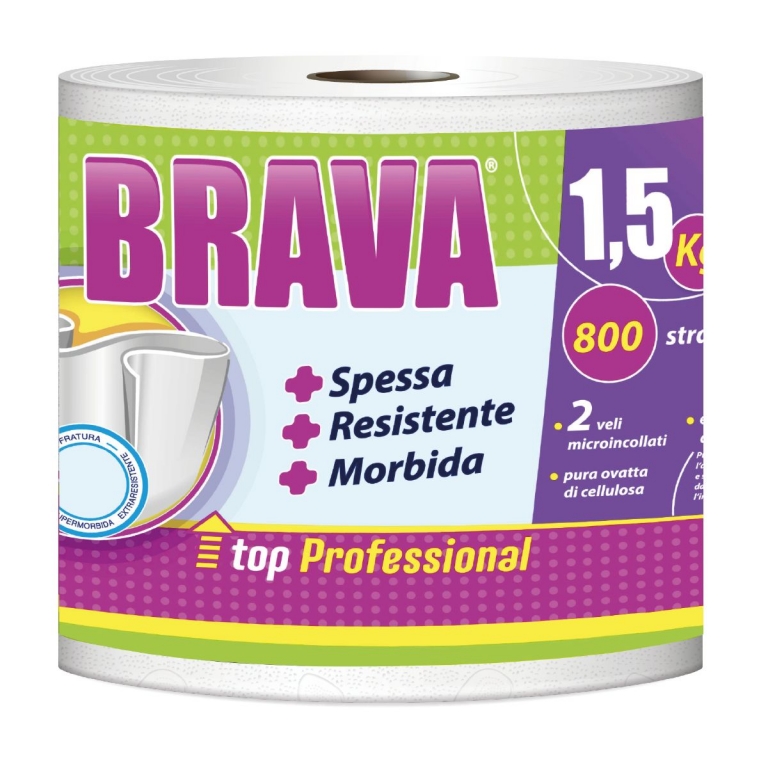 brava paper reel pure cellulose 2x800 sc kg1.5